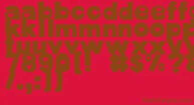 DjbCutoutsHearts font – Brown Fonts On Red Background