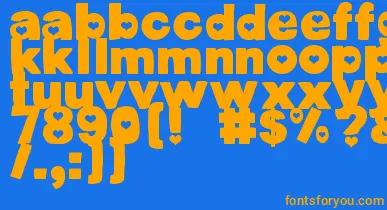 DjbCutoutsHearts font – Orange Fonts On Blue Background
