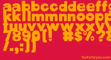 DjbCutoutsHearts font – Orange Fonts On Red Background