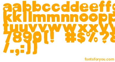 DjbCutoutsHearts font – Orange Fonts On White Background