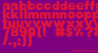 DjbCutoutsHearts font – Red Fonts On Purple Background