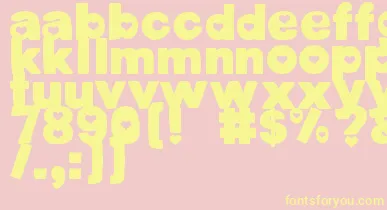 DjbCutoutsHearts font – Yellow Fonts On Pink Background