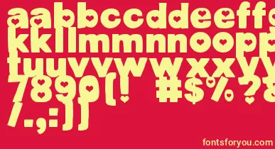 DjbCutoutsHearts font – Yellow Fonts On Red Background