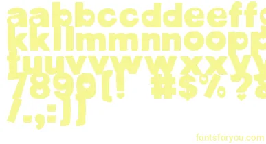 DjbCutoutsHearts font – Yellow Fonts On White Background
