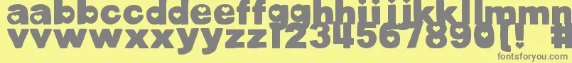 DjbCutoutsHearts Font – Gray Fonts on Yellow Background