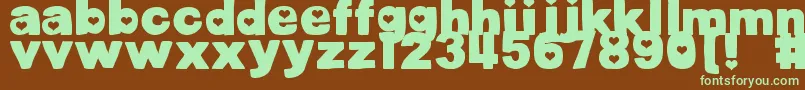 DjbCutoutsHearts Font – Green Fonts on Brown Background
