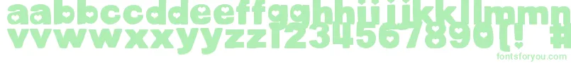 DjbCutoutsHearts Font – Green Fonts on White Background