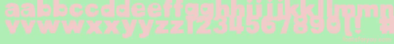 DjbCutoutsHearts Font – Pink Fonts on Green Background