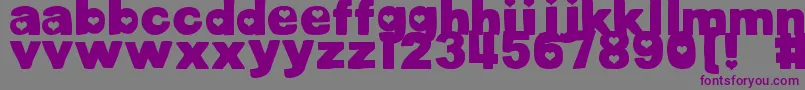 DjbCutoutsHearts Font – Purple Fonts on Gray Background