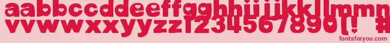 DjbCutoutsHearts Font – Red Fonts on Pink Background
