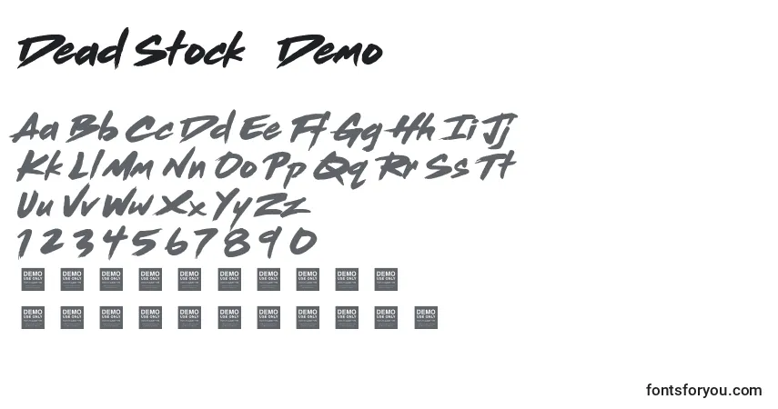 Schriftart Dead Stock   Demo – Alphabet, Zahlen, spezielle Symbole