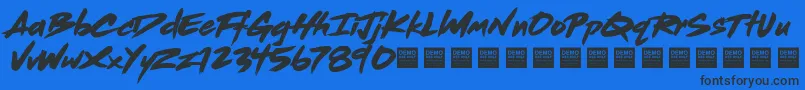 フォントDead Stock   Demo – 黒い文字の青い背景
