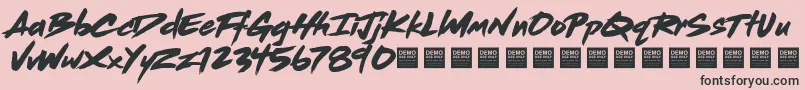 Dead Stock   Demo-fontti – mustat fontit vaaleanpunaisella taustalla