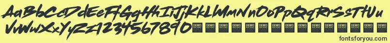 Fonte Dead Stock   Demo – fontes pretas em um fundo amarelo