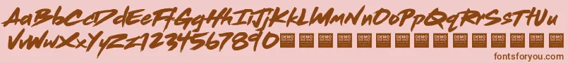 Dead Stock   Demo-Schriftart – Braune Schriften auf rosa Hintergrund