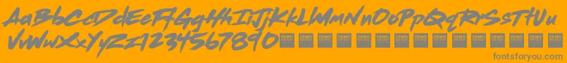 Dead Stock   Demo-Schriftart – Graue Schriften auf orangefarbenem Hintergrund