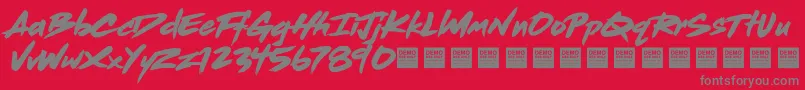 Fonte Dead Stock   Demo – fontes cinzas em um fundo vermelho
