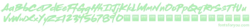 Fonte Dead Stock   Demo – fontes verdes em um fundo branco