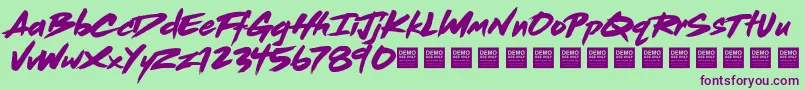 Dead Stock   Demo-Schriftart – Violette Schriften auf grünem Hintergrund