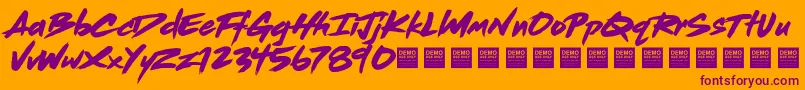 Dead Stock   Demo Font – Purple Fonts on Orange Background