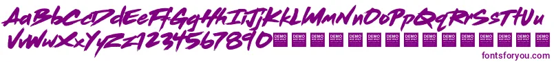 Czcionka Dead Stock   Demo – fioletowe czcionki na białym tle