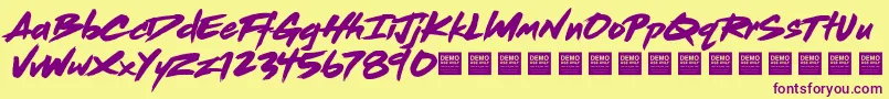 fuente Dead Stock   Demo – Fuentes Moradas Sobre Fondo Amarillo
