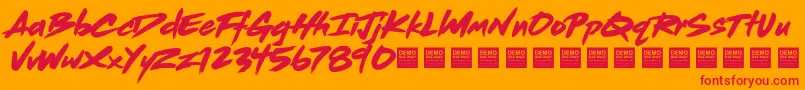 Dead Stock   Demo Font – Red Fonts on Orange Background