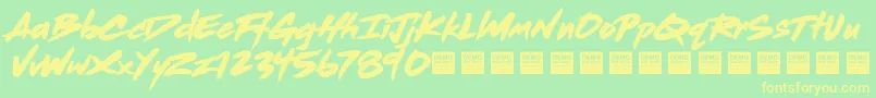 Fonte Dead Stock   Demo – fontes amarelas em um fundo verde