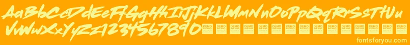 fuente Dead Stock   Demo – Fuentes Amarillas Sobre Fondo Naranja