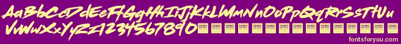 Dead Stock   Demo-fontti – keltaiset fontit violetilla taustalla