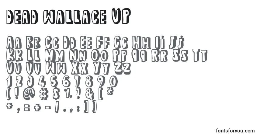 Czcionka Dead wallace UP – alfabet, cyfry, specjalne znaki