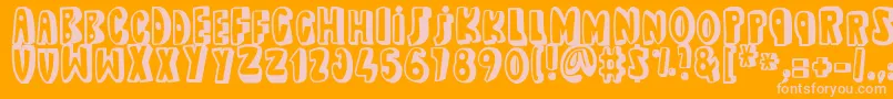 dead wallace UP Font – Pink Fonts on Orange Background