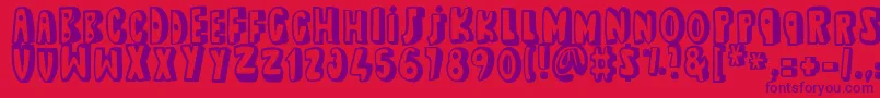 dead wallace UP Font – Purple Fonts on Red Background