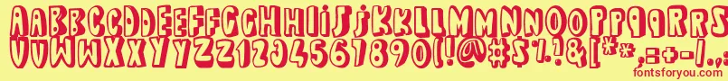 dead wallace UP Font – Red Fonts on Yellow Background