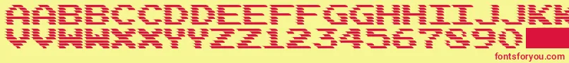 fuente DEADCRT – Fuentes Rojas Sobre Fondo Amarillo