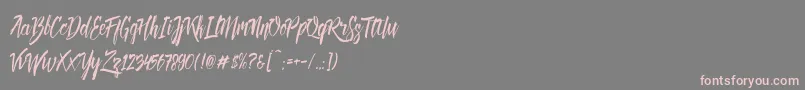 Deadhead Brush DEMO-Schriftart – Rosa Schriften auf grauem Hintergrund