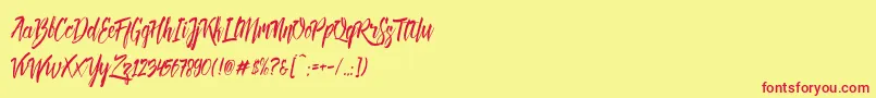 Deadhead Brush DEMO Font – Red Fonts on Yellow Background