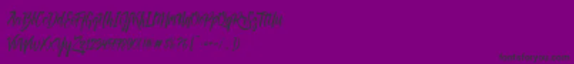 Deadhead Brush DEMO-fontti – mustat fontit violetilla taustalla