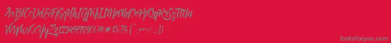 Deadhead Brush DEMO Font – Gray Fonts on Red Background