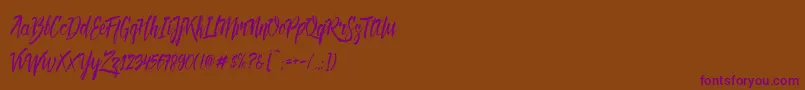 En savoir plus sur la police Deadhead Brush DEMO Police Deadhead Brush DEMO – polices violettes sur fond brun