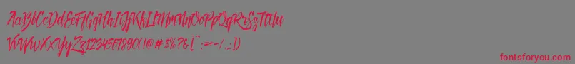 Deadhead Brush DEMO Font – Red Fonts on Gray Background
