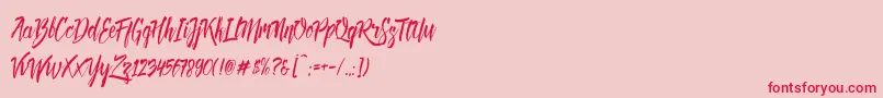 Deadhead Brush DEMO Font – Red Fonts on Pink Background