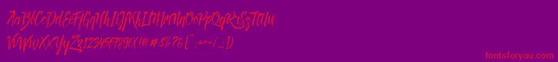 Deadhead Brush DEMO Font – Red Fonts on Purple Background