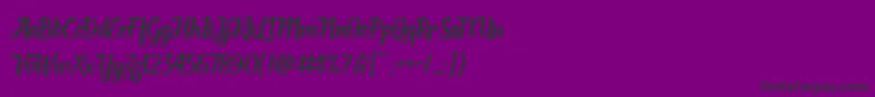 Deadhead Script-fontti – mustat fontit violetilla taustalla