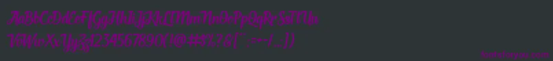 Czcionka Deadhead Script – fioletowe czcionki na czarnym tle