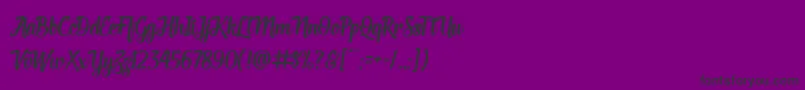 フォントDeadhead Script – 紫の背景に黒い文字