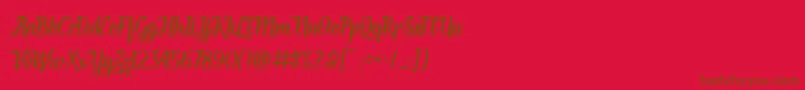 Fonte Deadhead Script – fontes marrons em um fundo vermelho