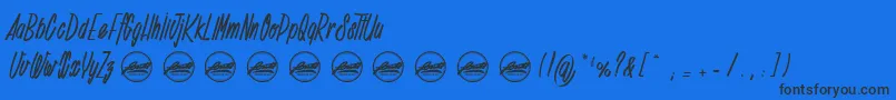 フォントDeadline Countdown PersonalUseOnly – 黒い文字の青い背景