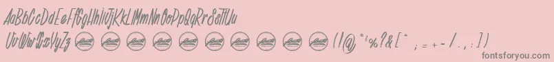 フォントDeadline Countdown PersonalUseOnly – ピンクの背景に灰色の文字