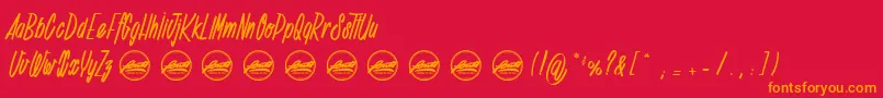 fuente Deadline Countdown PersonalUseOnly – Fuentes Naranjas Sobre Fondo Rojo